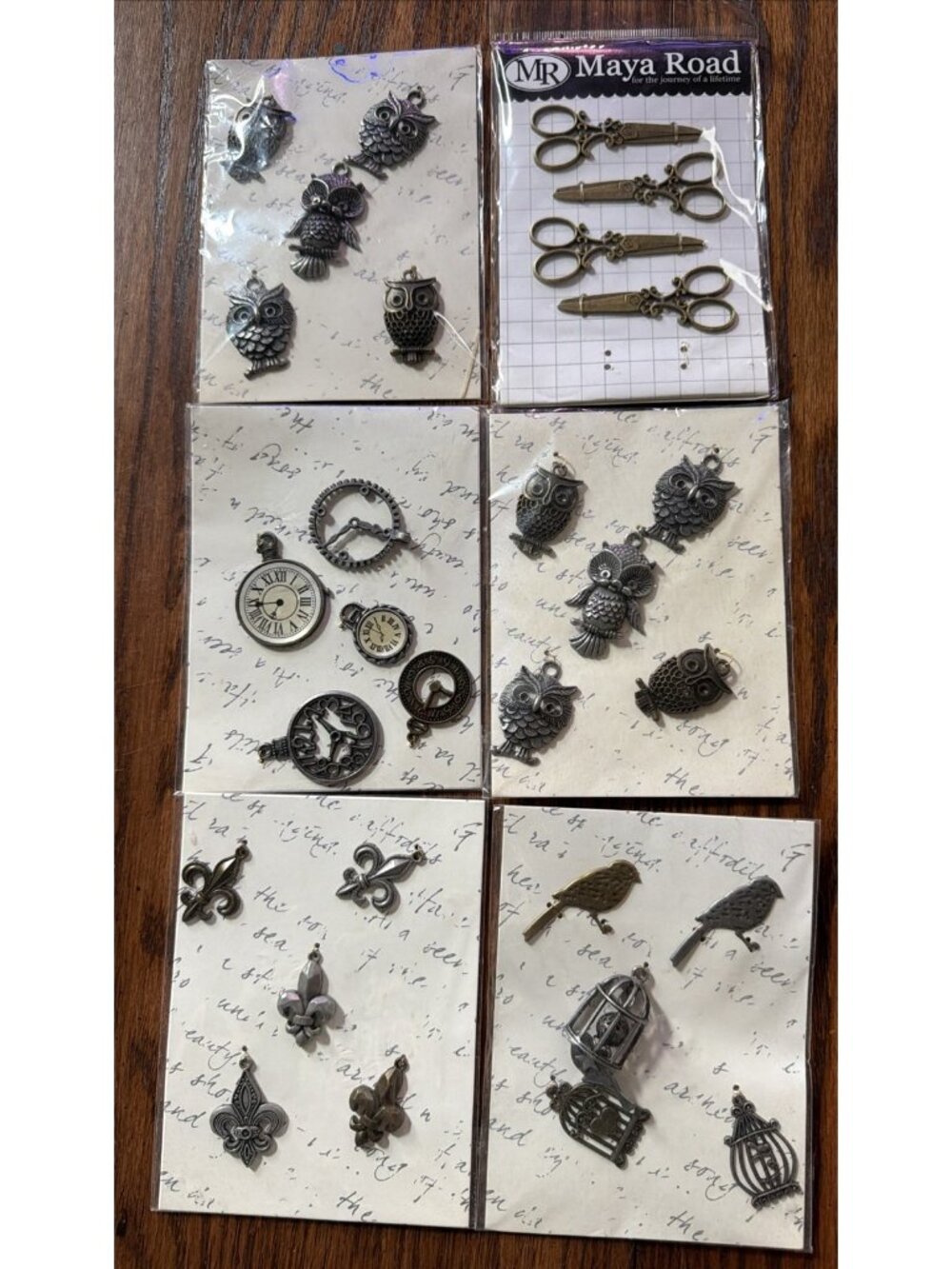Lot Of Michael’s Maya Road Charms Embellishments Birds, Owls, Clocks, Scissors..